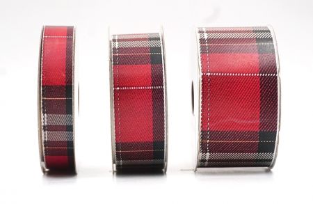 Festliches rotes Karoband_AI